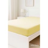 Çift Kişilik Düz Penye %100 Pamuklu Lastikli Çarşaf 200X200 Cm Battal Boy Newsheet Sarı