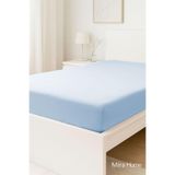 Çift Kişilik Düz Penye%100 Pamuklu Lastikli Çarşaf 200X200 Cm Battal Boy (Mavi)