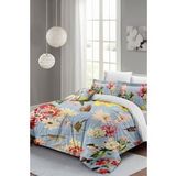 Çift Kişilik ( Lastikli Çarşaflı ) %100 Pamuk Saten Nevresim Takımı Rose Mix