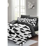 Çift Kişilik Lastikli Çarşaflı Pamuk Saten Cow Nevresim Takımı - Foster - 220 x 220 cm