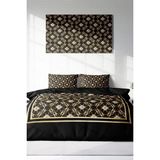Çift Kişilik Lastikli Çarşaflı Pamuk Saten Gold Deco Nevresim Takımı - Foster - 220 x 220 cm