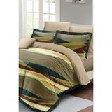 Çift Kişilik Lastikli Çarşaflı Pamuk Saten Harmony Brown Nevresim Takımı - Foster - 220 x 220 cm
