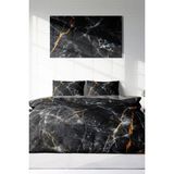 Çift Kişilik Lastikli Çarşaflı Pamuk Saten Lux Marble Nevresim Takımı - Foster - 220 x 220 cm