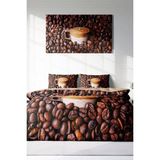 Çift Kişilik Lastikli Çarşaflı Pamuk Saten Night Coffee Nevresim Takımı - Kahverengi - Standart