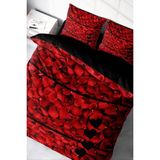 Çift Kişilik Lastikli Çarşaflı Pamuk Saten Rose Feather Nevresim Takımı - Foster - 220 x 220 cm