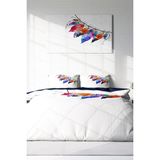 Çift Kişilik Lastikli Çarşaflı Pamuk Saten Tüy Nevresim Takımı - Foster - 220 x 220 cm