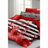 Çift Kişilik Lastikli Çarşaflı Sevgililer Günü % 100 Pamuk Saten Fantastic Love Nevresim Takımı - Kırmızı - Standart