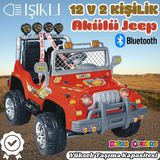Çift Kişilik Mega Akülü Araba Kırmızı - 12 Volt İki Kişilik Akülü Araba Akülü Jeep - Mega Off Road Turbo Jeep