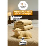 Çift Kişilik Merinos Kuzu Yünü Yorgan (%100 Doğal Merinos Kuzu Yünü) 195 x 215 cm Ebat - Beyaz