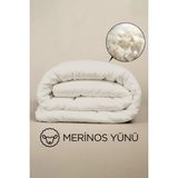 Çift Kişilik Merinos Kuzu Yünü Yorgan Saf Merinos Kuzu Yünü 3500GR - 195 x 215 cm - Beyaz