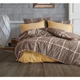 Çift Kişilik Nevresim Takımı Defne Serisi - Açık Kahverengi - 200 x 220 cm