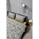 Çift Kişilik Nevresim Takımı - Gri - Sarı - 220 x 240 cm