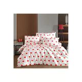 Çift Kişilik Nevresim Takımı Kalpli 200X220cm - 4 Yastık Kılıfı - Lastikli Çarşaflı