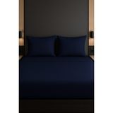 Çift Kişilik Nevresim Takımı Lacivert %100 Pamuk - 200 x 220 cm