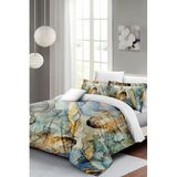 Çift Kişilik Nevresim Takımı Özel Dokuma Pamuk Saten 3d Digital Marble Shiny