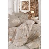 Çift Kişilik Nevresim Takımı Pamuklu Bej Bahar - 200 x 220 cm