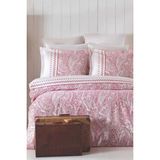 Çift Kişilik Nevresim Takımı Pamuklu Vintage Pembe Paisley - 200 x 220 cm