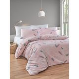 Çift Kişilik Pamuklu Nevresim Takımı 4 Parça – Fiorerose Desen – Pembe / Yumuşak Dokulu - Rose - Pudra - 200 x 220 cm