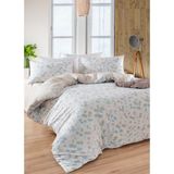 Çift Kişilik Pamuklu Nevresim Takımı 4 Parça – Petite Desen – Mint-Bej / Yumuşak Dokulu - 200 x 220 cm