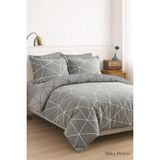 Çift Kişilik Pamuklu Nevresim Takımı Geo Line Gri - 200 x 220 cm