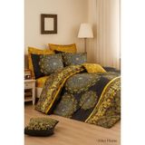 Çift Kişilik Pamuklu Nevresim Takımı Varaklı Desenli - Renkli - 200 x 220 cm