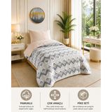Çift Kişilik Pike Çift Taraflı Kapitone Pike ve Yatak Örtüsü Takımı – 200X230 cm Desenli - 1 x 32 x 27 cm
