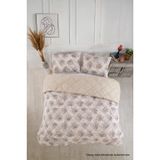 Çift Kişilik Pike Çift Taraflı Kapitone Pike ve Yatak Örtüsü Takımı – 200x230 cm Desenli (Çarşafsız) (Kahverengi, Çift Kişilik)