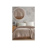 Çift Kişilik Pike Takımı %100 Geri Dönüştürülmüş Pamuk Bej Düz Desen 200x230 cm Tek Parça