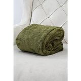 Çift Kişilik Polar Battaniye - Peluş, 220 x 230 Cm, Haki Renk - 58 x 42 cm - 1 x 32 x 27 cm
