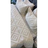 Çift Kişilik Ponponlu Yatak Örtüsü ( Takım 3 Parça ) Yatak Örtüsü ve 2 Yastık Kılıf - 230 x 250 cm - Ekru
