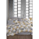 Çift Kişilik Ranforce Nevresim Takımı %100 Pamuklu Serra Gri - Renkli - 200 x 220 cm