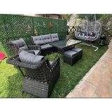 (Çift Kişilik Salıncak Hediyeli)Rattan Bahçe Takımı Oturma Grubu 3'lü - 7 Kişilik
