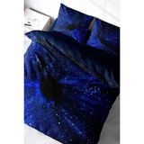 Çift Kişilik Sık Dokuma Pamuk Saten 3D Özel Tasarım Blue Night Nevresim Takımı - Mavi - Standart