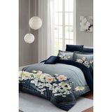 Çift Kişilik Sık Dokuma Pamuk Saten 3D Özel Tasarım Çiçekli Orkide Nevresim Takımı - Foster - 220 x 220 cm