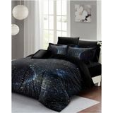 Çift Kişilik Sık Dokuma Pamuk Saten 3D Özel Tasarım Star Moon Nevresim Takımı - Foster - 220 x 220 cm