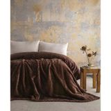 Çift Kişilik Trusty Kahve Jakar Desen Battaniye 200X220 Cm