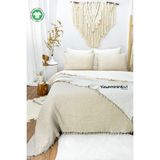 Çift Kişilik VİZON Rengi Müslin Yatak Örtüsü Yastıksız - Açık Kahverengi - 230 x 240 cm