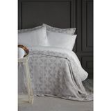 Çift Kişilik Yatak Örtüsü Nevresim Set Madrıd Grı - Yatak Ortusu - Açık Gri - Beyaz - 230 x 240 cm