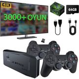 Çift Kol Oyun Konsolu 3000+ Oyun 4K Full Hd Oyun Konsolu Game Stick Tv Oyun Konsolu Atari Oyun Konsolu