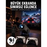 Çift Kollu Game Box Projeksiyon Cihazı Kumandalı Android Tv Dahili Hoparlör Yeni Nesil Nemere