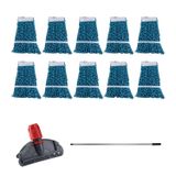 Çift Kovalı Temizlik Arabası Seti Yedek Mop Takımı - 10 Adet 17 Cm. Dar Mop + Mop Tutucu + Sap