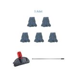 Çift Kovalı Temizlik Arabası Seti Yedek Mop Takımı - 5 Adet 17 Cm