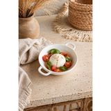 Çift Kulplu Beyaz Porselen Fırın Kabı ve Servis Kasesi 12X15 cm - Kahvaltılık Meze ve Sufle Güveç Tabağı - 0 - 19 L