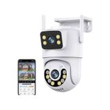 Çift Lens Wifi Ptz Kamera Otomatik Takip, Aı İnsan Algılama, Dijital Zoom,dış Mekan,360 Pan/tilt Beyaz