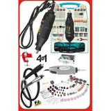 Çift Makine 500 Watt 362 Parça Hobi Gravür Oyma Taşlama Zımpara Gravür Seti + Mengene Hediyeli 4In1