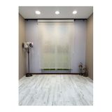 Çift Mekanizmalı Açık Gri Çizgili Desenli Tül ve Beyaz Mat Stor Perde 130 x 200 Gri 77500-V5-P1000