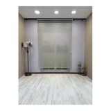 Çift Mekanizmalı Açık Gri Çizgili Desenli Tül ve Beyaz Mat Stor Perde 60 x 260 Gri 77500-V8-P1090