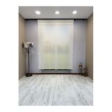 Çift Mekanizmalı Beyaz Çizgili Desenli Tül ve Beyaz Mat Stor Perde 150 x 200