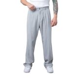 Çift Pileli Arka Beli Lastikli Geniş Paça Baggy Yazlık Kumaş Pantolon GRİ S