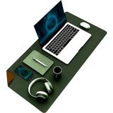 Çift Renk Dikişli Pu Deri Masa Matı 80X40 cm Mousepad, Su Geçirmez Masa Sümeni, Çift Taraflı - Standart